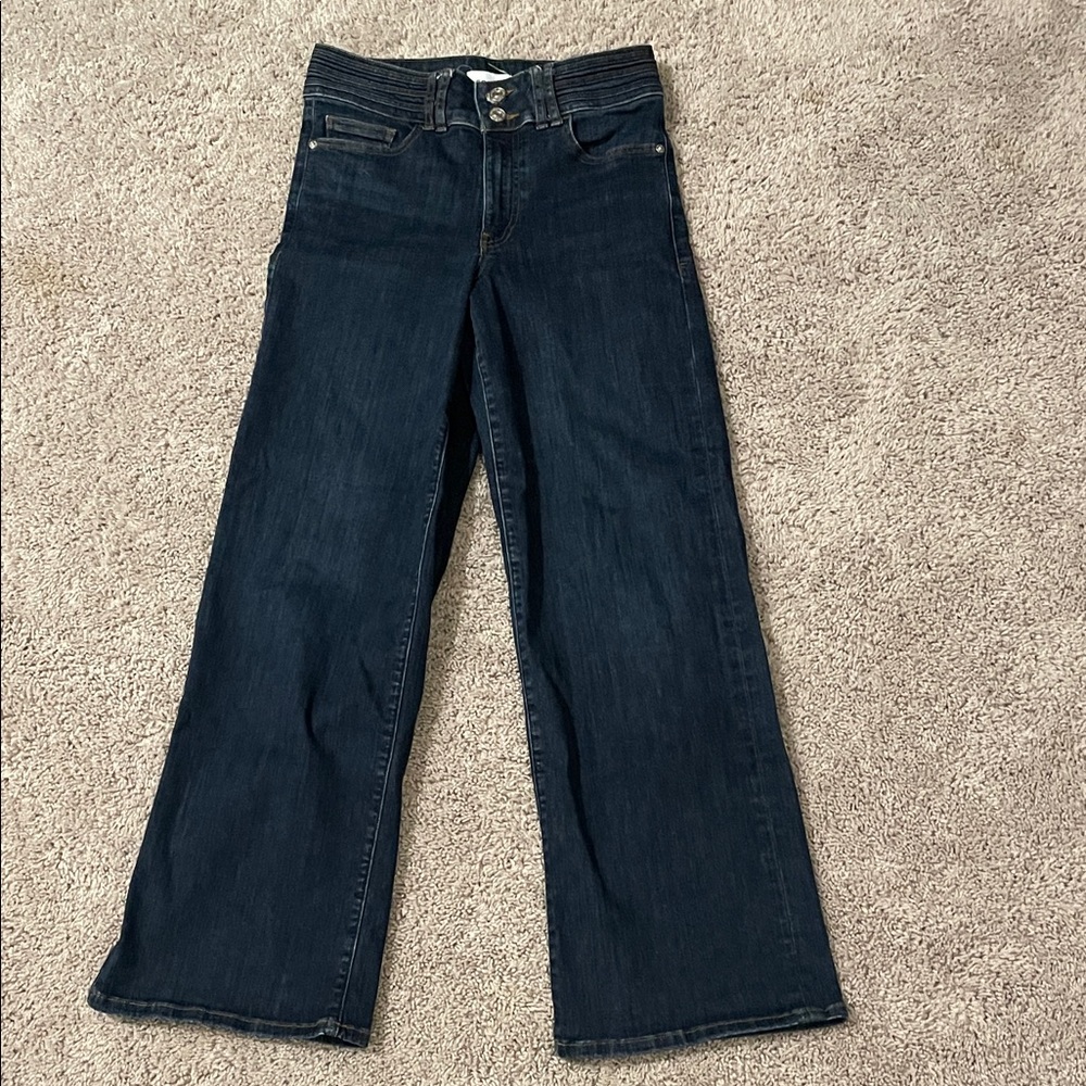 FRAME Dark Wash Wide Leg Women's Jeans - Blue